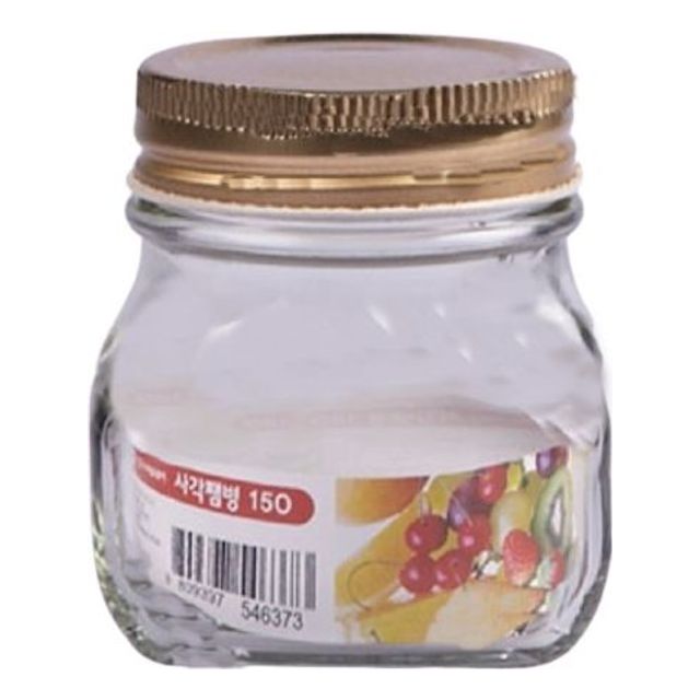 사각쨈병 150ml 12개 세트 유리 용기 저장병 홈메이드 잼용
