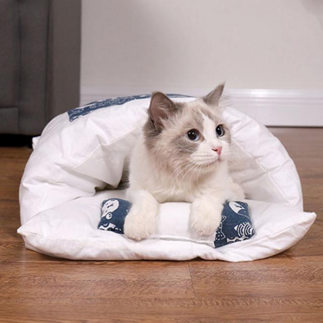 고양이 이불 강아지 담요 쿠션 베개 세트 반려동물 침구