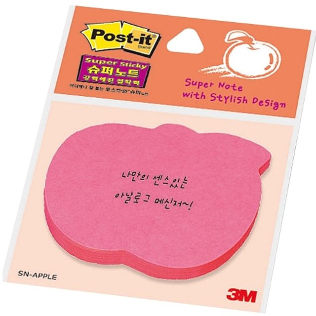 문구사무/포스트-잇 강한점착용 다이컷 (사과/핫핑크/3M)