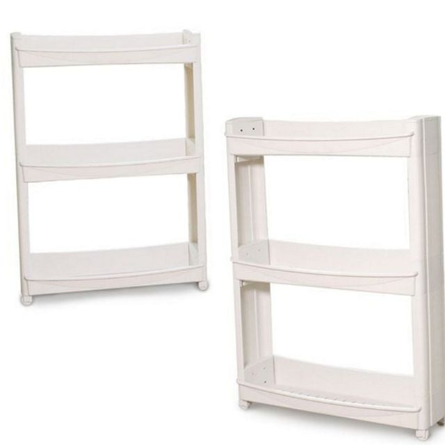 다용도 3단 틈새 수납장 이동식 욕실 틈새 수납장 정리함 공간