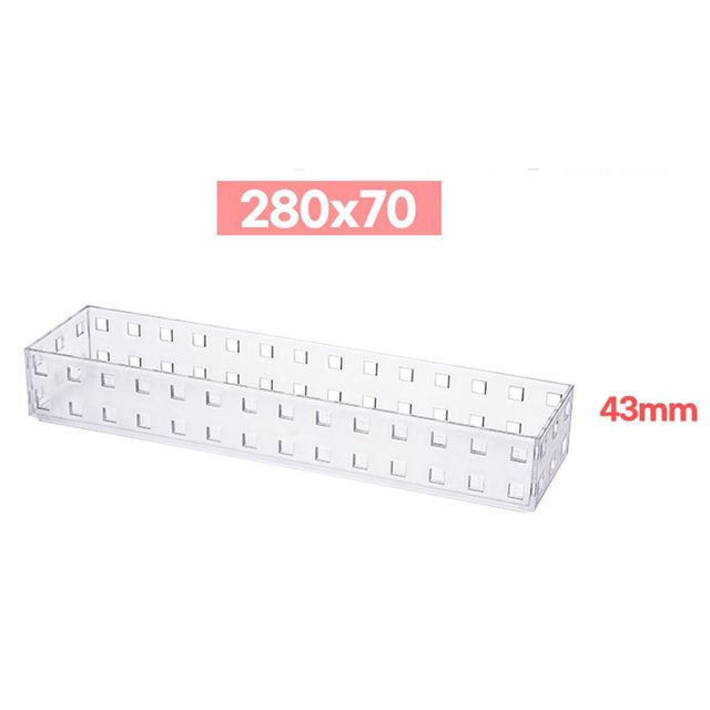 다용도 플라스틱 반투명 사각수납함 43mm 적층가능