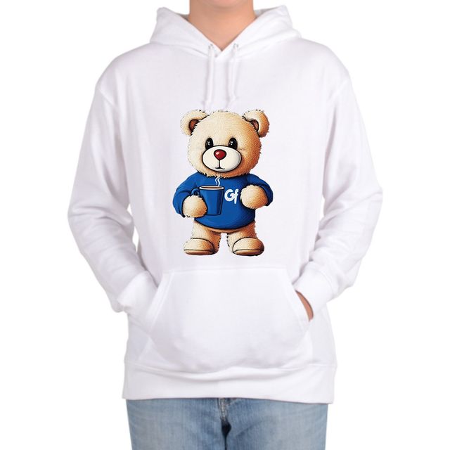 기모후드티 전사이즈 곰돌이 카페 커피 곰인형