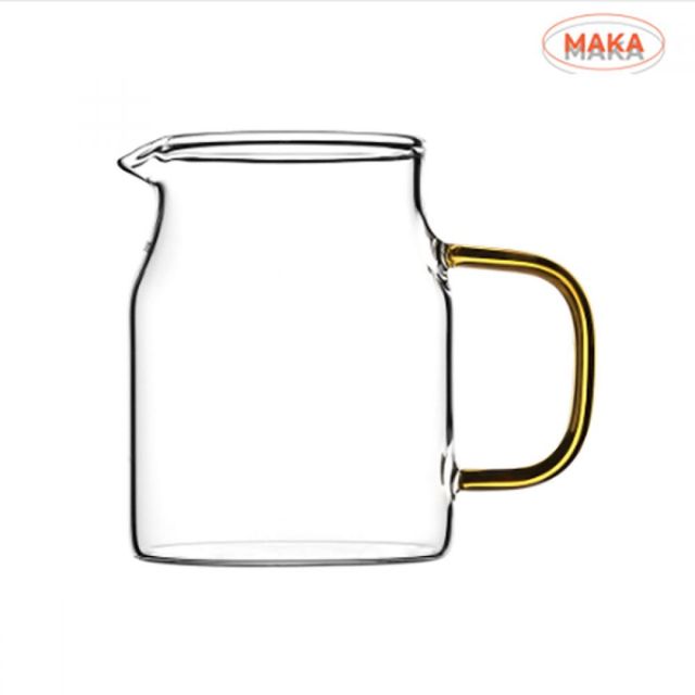 유리컵 하이볼잔 카페 업소용 내열컵 손잡이 골드 600ml 스팀피쳐 밀크저그
