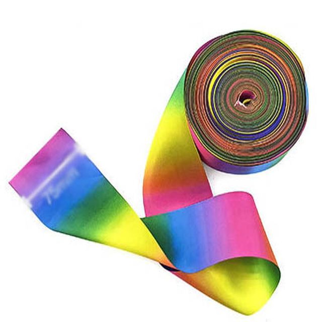 무지개 리본끈 양면 75mm 대폭 감성포장용 고급 리본
