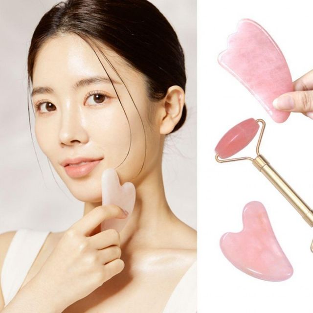 옥석 얼굴 마사지 롤러 페이스 리프팅 스톤 괄사 바디 피부 관리 도구