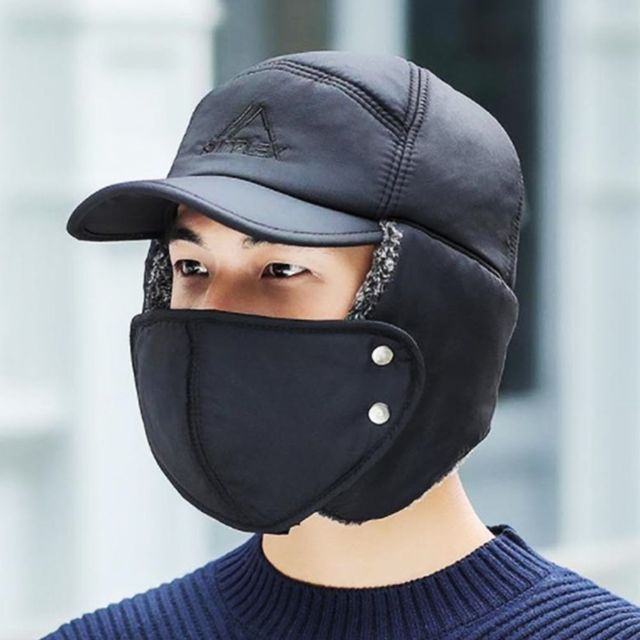 겨울 방풍 털모자 귀달이 융털 방한모 마스크 모자