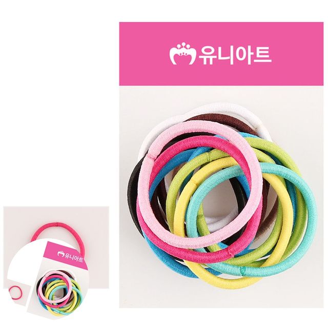헤어악세사리 초등학생머리끈 칼라 머리끈 약15개입 색상혼합