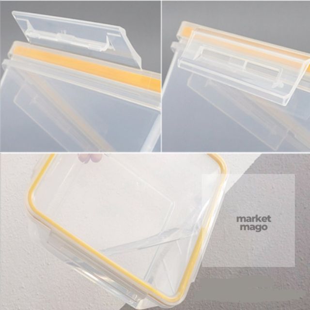 마켓다인 밀폐용기 정사각4호 1.75L 보관용기세트 밥보관통