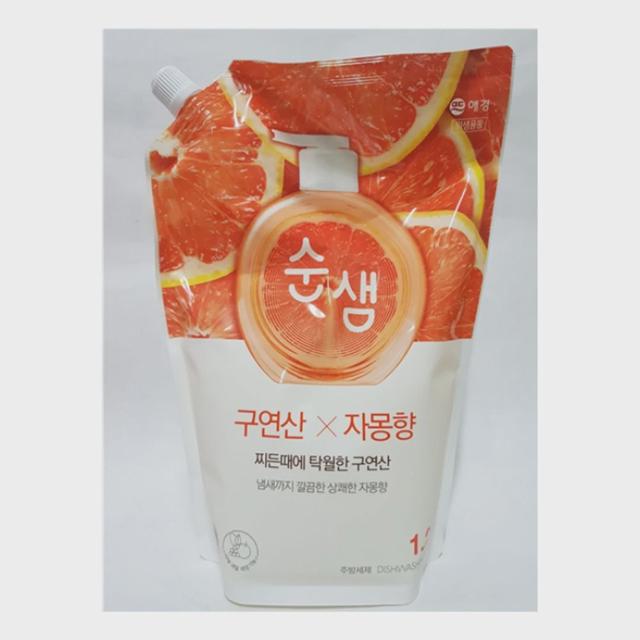 순샘 구연산 자몽향 주방세제 1.2L 리필 애경 주방용 세정제