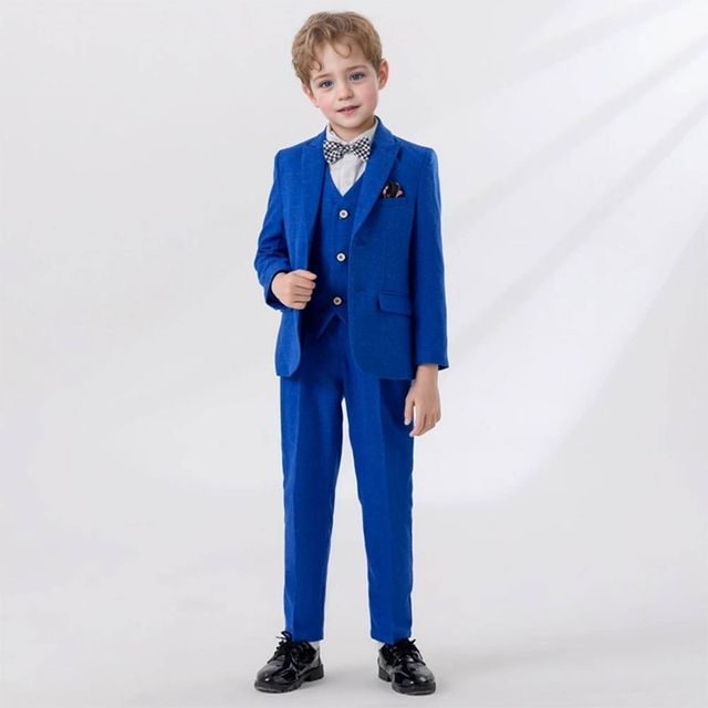 TBZ 패트릭 로얄블루 스티치체크 더블버튼 정장 턱시도