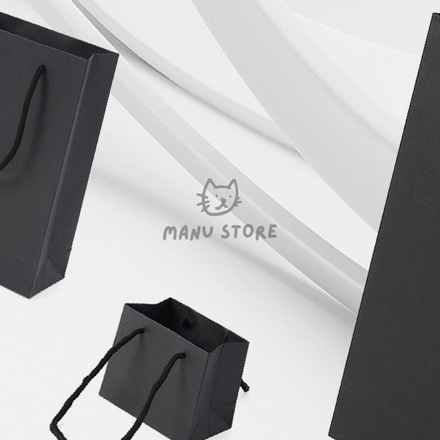 세로쇼핑백 선물가방 심플 가로형 종이 쇼핑백 10p세트 12x10cm 블랙