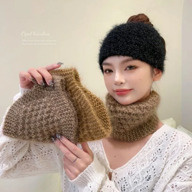 여자 4컬러 부들 와이드 반다나 터번 헤어밴드 넥워머