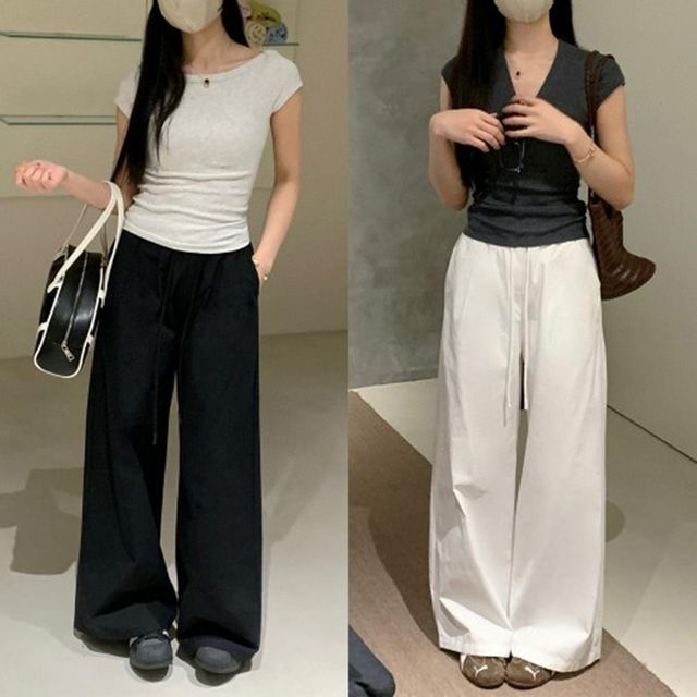 루즈핏 면바지 코디 일자 신상 세미 배기바지 배기