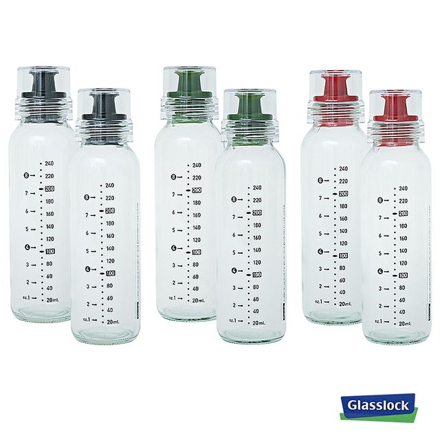 글라스락 오일병 240ml 2매입 - 내열 유리, 밀폐형 조미료 보관용