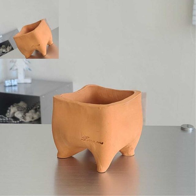 테라원 수제 토분 빈티지 어글리팟 10호 10x10cm 사각 정원용 세라믹화분 사각형 중형플랜터