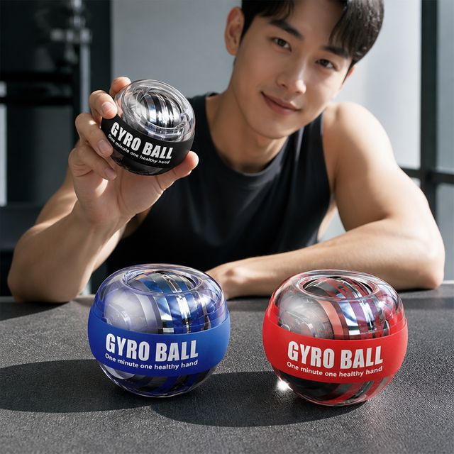 손목 근력 강화 기구 자이로볼 메탈 LED 회전 운동기구