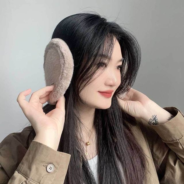 방한 귀마개 브라운 따숨하루 보온 털 겨울