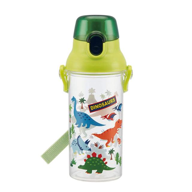 어린이 공룡 투명 원터치 물통 480ml - 어깨끈 포함 보틀