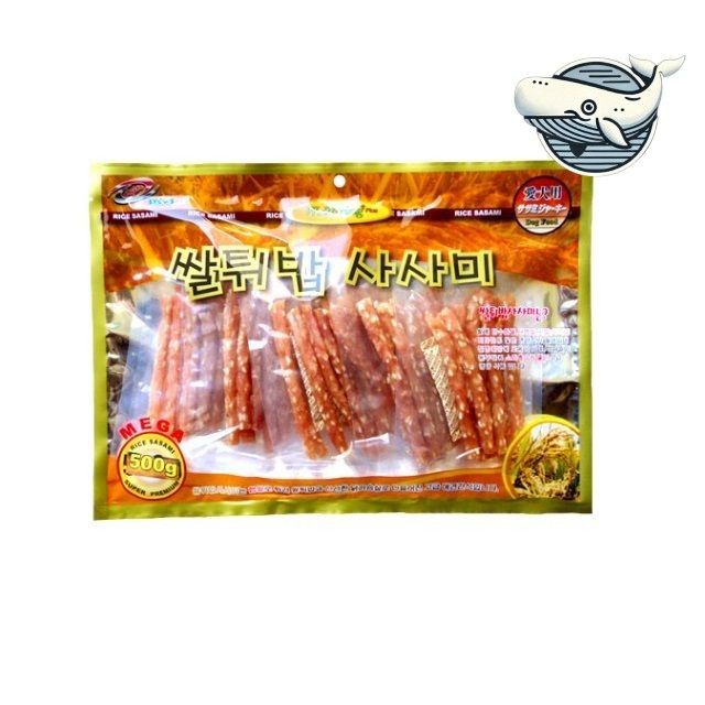 사사미 애견 간식 쌀튀밥스틱 500g 육포형