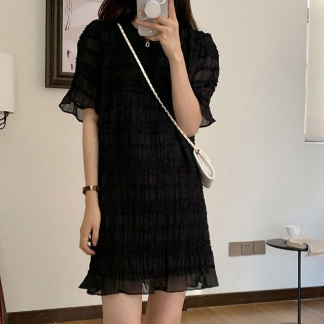 여름 프릴 주름텍스쳐 오피스룩 로맨틱 원피스 여름반