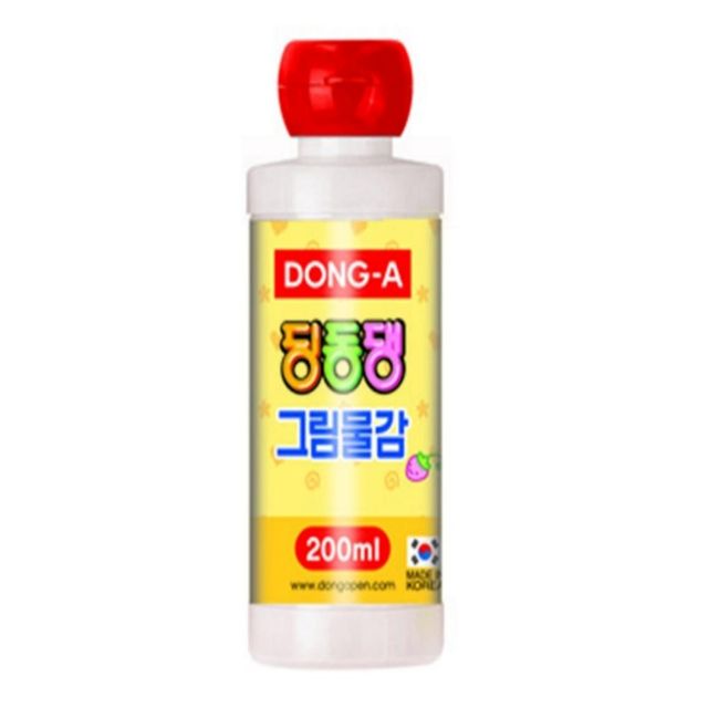 단색 딩동댕물감 다홍색 200ml 수채물감 그림재료 수채화물감