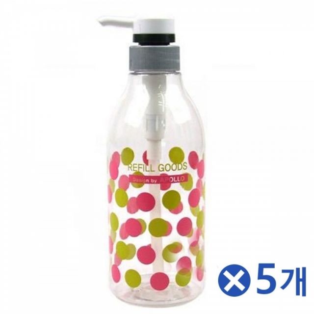 WL 화장품 공병 리필 펌프용기 500ml-색상랜덤x5개