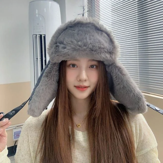 겨울귀마개모자 스키장모자 귀달이 군밤모자 그레이