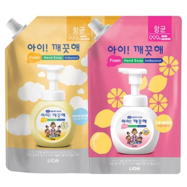 CJ라이온 아이깨끗해 핸드워시 리필 600ml 레몬향 / 1