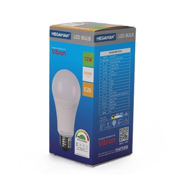 벌브 LED MEGA 12W 전구 A60 E26전구 전구색등 무드조명