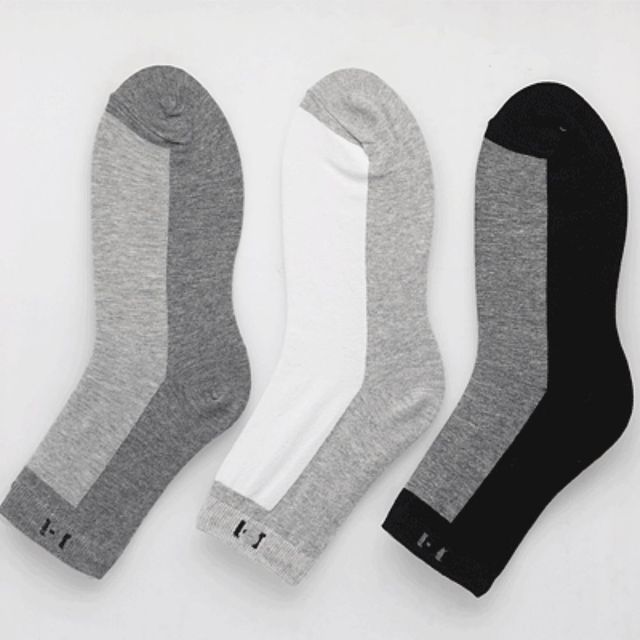 남자 중목 투톤 배색 케쥬얼 양말 5켤레묶음