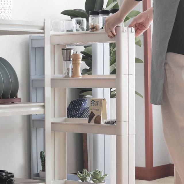 12.5cm 초슬림 틈새정리 바퀴형 선반 트롤리 3단 4단