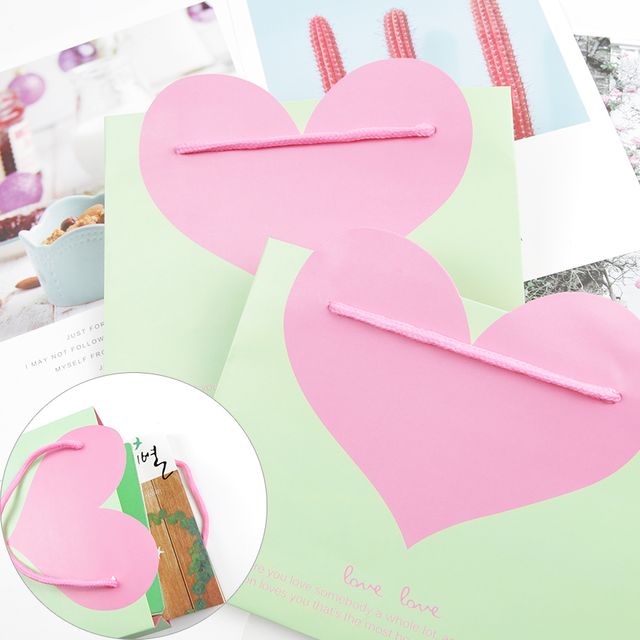 선물 큰하트 증정 경품 소품 종이쇼핑백 중1P 쇼핑백