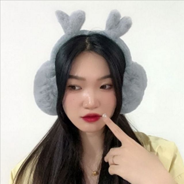 접이식 겨울 귀마개 뽀글이 털 귀마개 따뜻한 하트 여성 패션