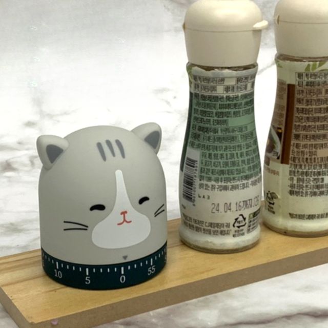 타이머 고양이 아날로그 태엽 타이머 쿠킹타이머 태엽