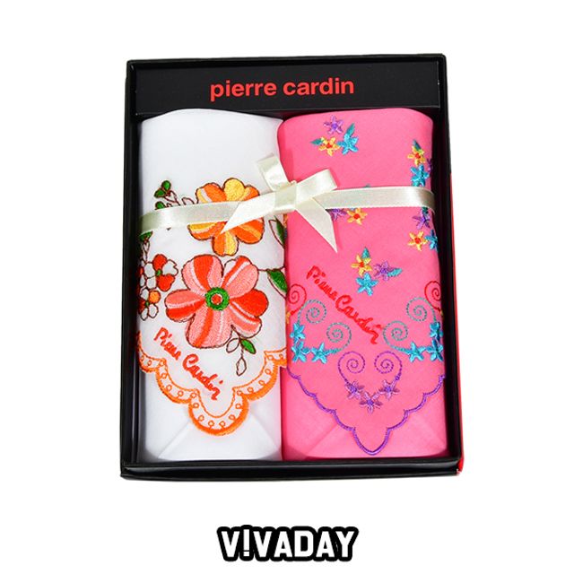 VIVADAY-SC64 부분자수 여성손수건 2매입