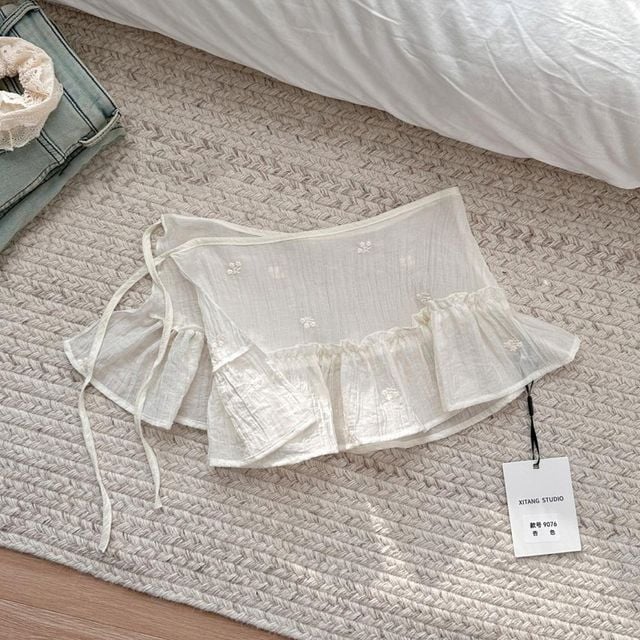 레이어드 스커트 청바지 바지 커버 랩업 패션 치마