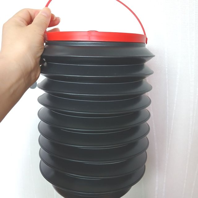 차량용 뚜껑있는 자바라 수납통 쓰레기통