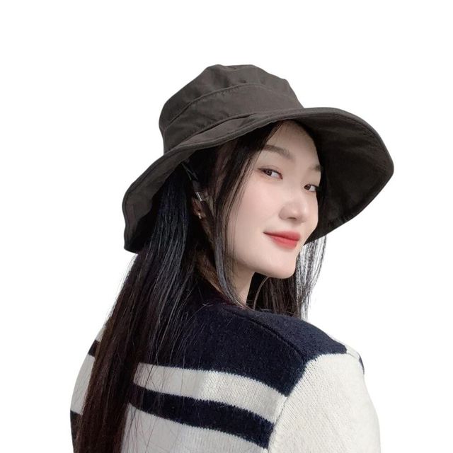 와이어챙 여성용 버킷햇 (다크브라운)
