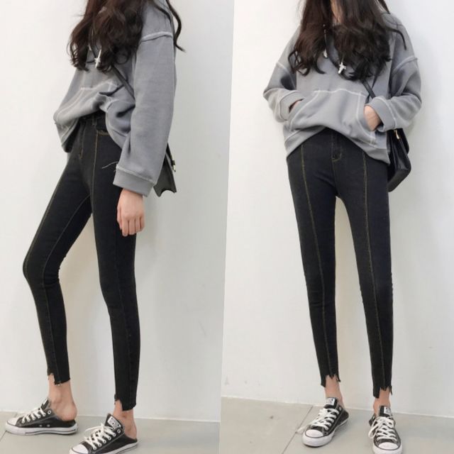 절개 하이웨스트진 데님