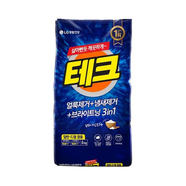 베이킹파우더 6kg 테크 세탁세제 테크세탁 6kg세탁