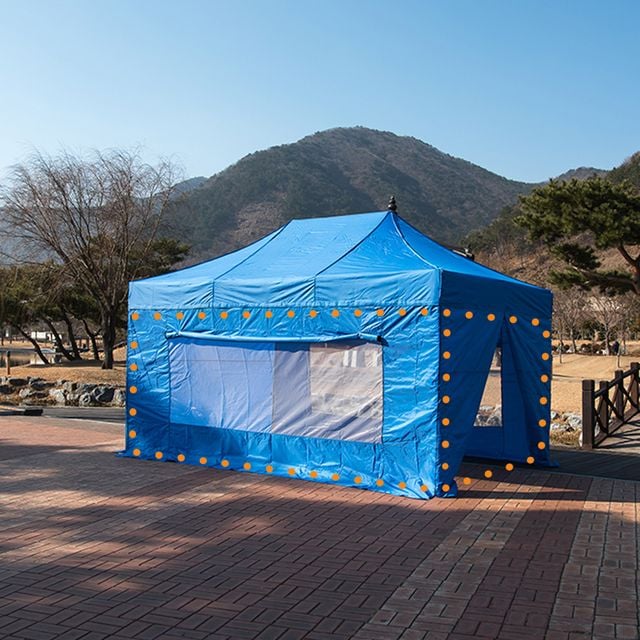 프리미엄 접이식 천막 창문모기장 4벽면 3X4.5 행사용 야외 포장마차 주차장 바람막이 가림막