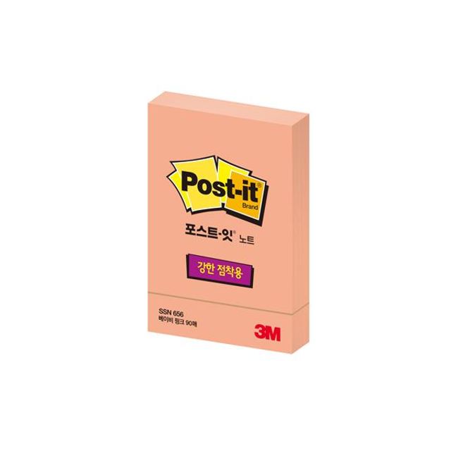 포스트-잇 강한점착용 656 베이비핑크 3M