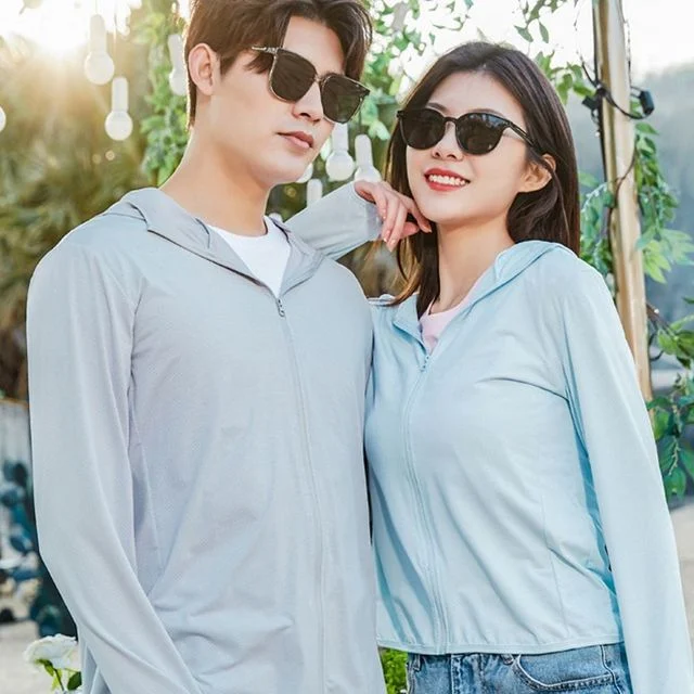 여름 쿨 후드집업 커플 초경량 자외선 차단 등산복