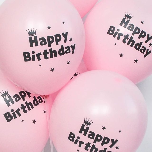 30cm인쇄풍선10개(매트파스텔생일핑크)
