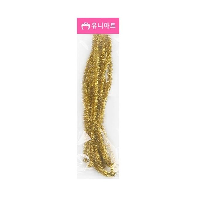 유니아트 반짝이모루 철사끈 금색 공예 (10개입)