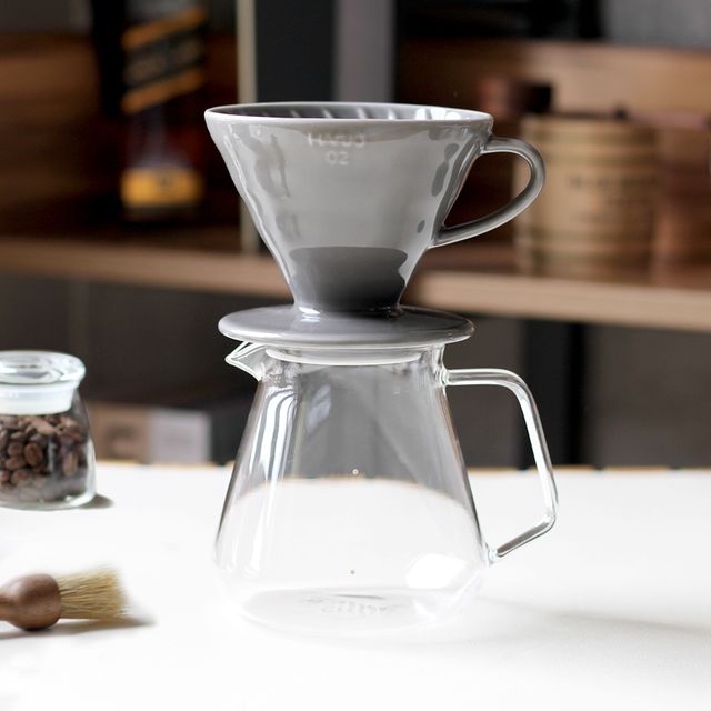 하리오 핸드드립세트 V60 비비드에디션 도자기 커피드리퍼 마일드그레이