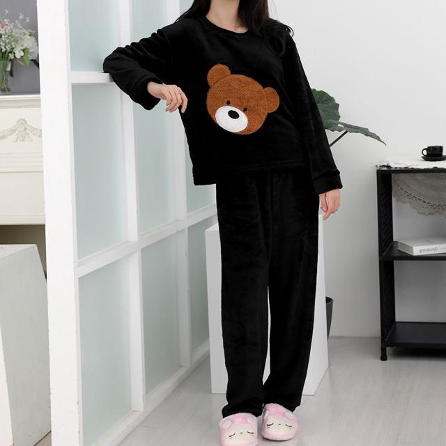 극세사 수면잠옷 상하세트 빅베어블랙