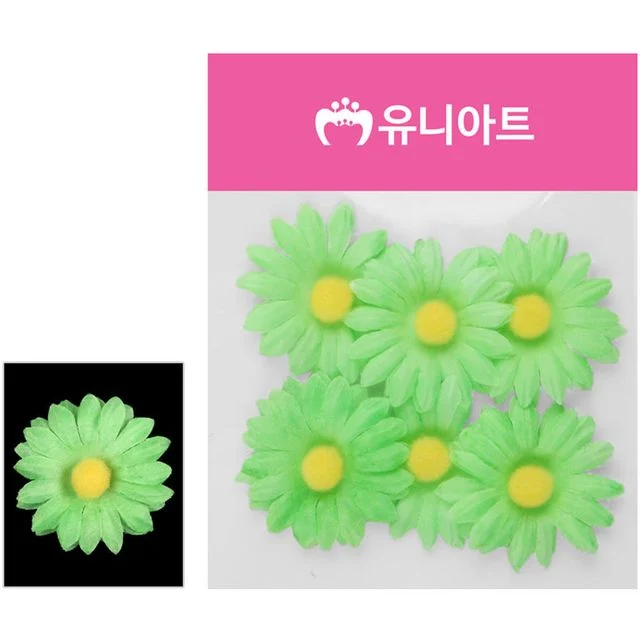 국화꽃 연두 6p 꽃송이 꽃장식