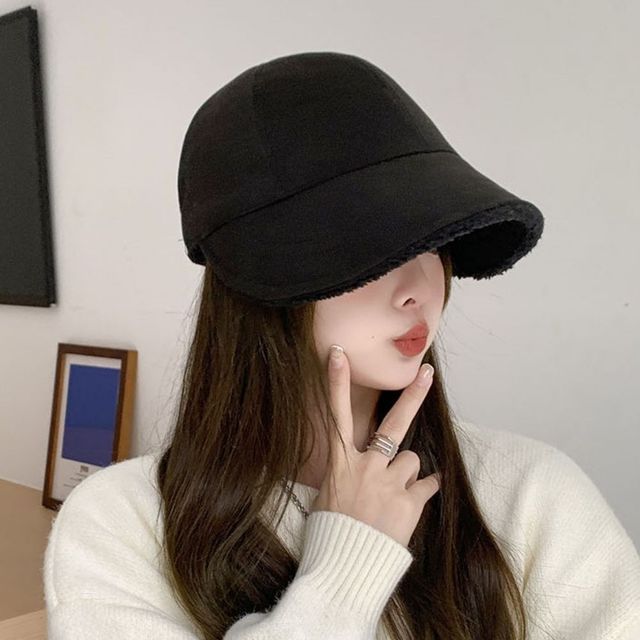 벙거지모자 버킷햇 여자 짧은챙 겨울 모자 퍼 뽀글이