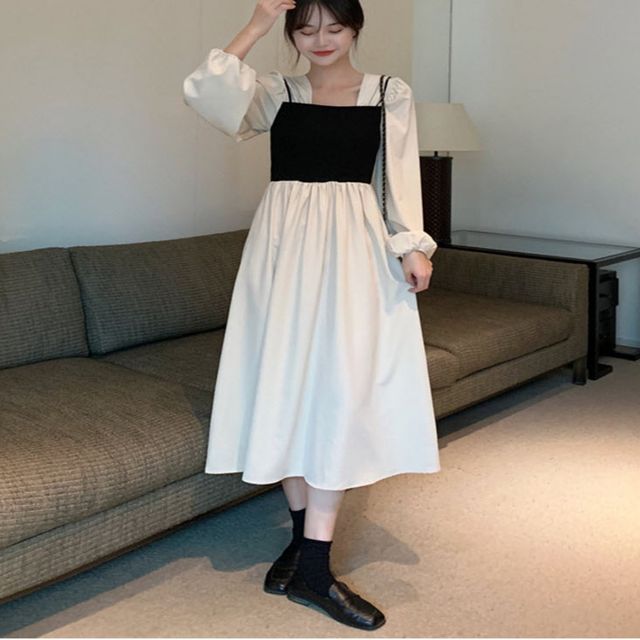 여성 꾸안꾸 데이트룩 롱원피스 베이직 하객룩